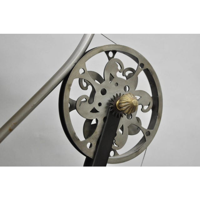 Vintage Retro Steampunk Adjustable Cantilever Pulley Victorian Floor Lamp For Sale - Image 9 of 18
