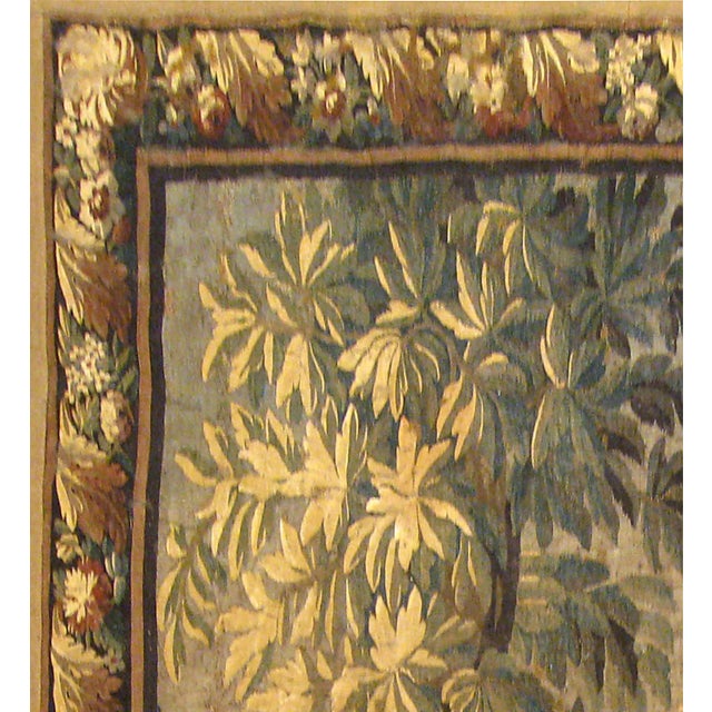 Art Deco 18th Century French Felletin Verdure Landscape Tapestry With Birds and Trees For Sale - Image 3 of 6