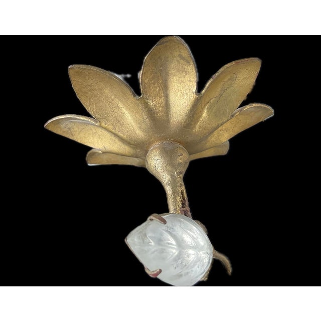 Mid 20th Century French Maison Baguès Style Two-Light "Bird and Foliage" Sconces - a Pair For Sale In Tampa - Image 6 of 10
