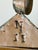 Antique Handcrafted Punched Tin & Copper Lantern | Folk Art Candle Lantern With Original Glass Door For Sale - Image 9 of 10