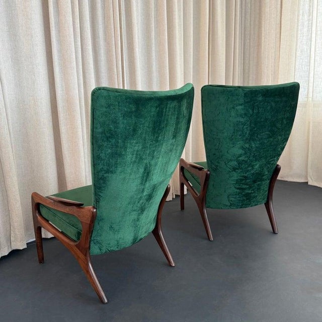 1960s 1960s Pair of High Back 2224-C Armchairs by Adrian Pearsall for Craft Associates For Sale - Image 5 of 12