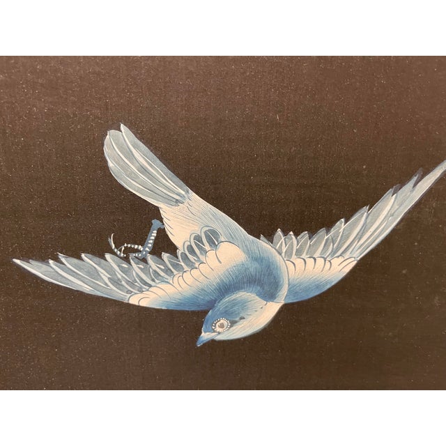 Chinoiserie Hand Painted Silk Screen Room Divider Chairish