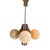 Space Age Model Sputnik Hanging Pendant with Wooden Base, Brass Details and Glass Domes, 1960s For Sale - Image 9 of 9