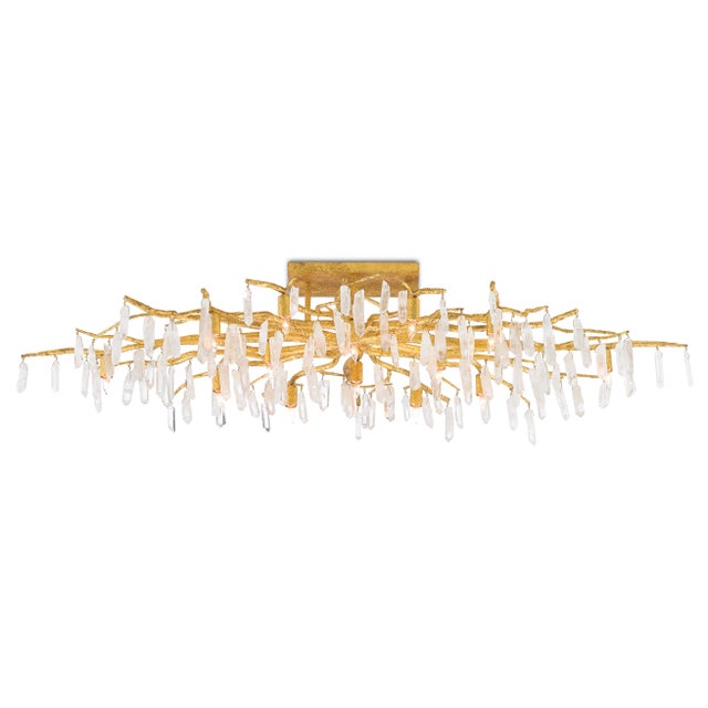 Transitional Currey & Company Forest Light Semi-Flush For Sale - Image 3 of 5