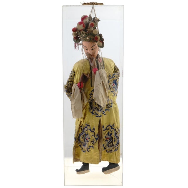 Wood Large Antique Chinese Ceremonial Marionette For Sale - Image 7 of 12
