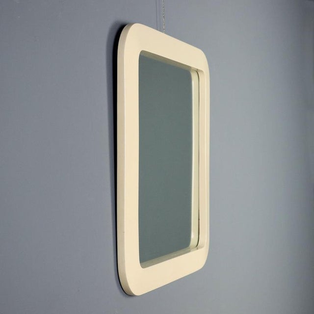 Mirror with White Frame,1970s For Sale - Image 3 of 10