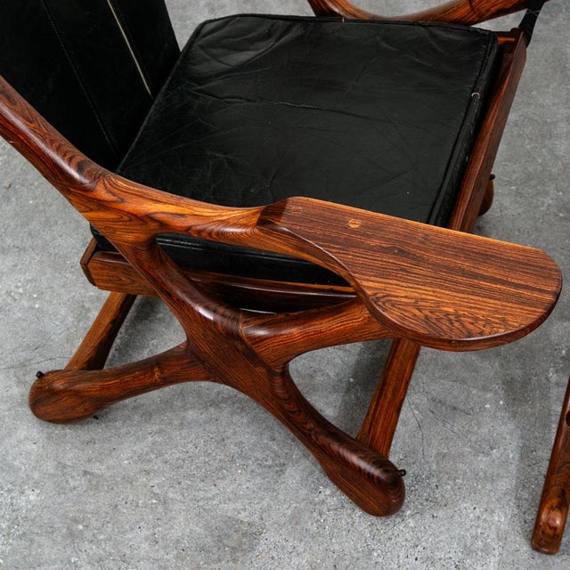 Mid Century Modern Lounge Chair Don Shoemaker Senal Swinger Rosewood Ottoman Arm For Sale - Image 9 of 12