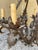 Dark Gray Late 20th Century Wrought Iron Oxidized Tin Electrified Candelabra Chandelier For Sale - Image 8 of 10