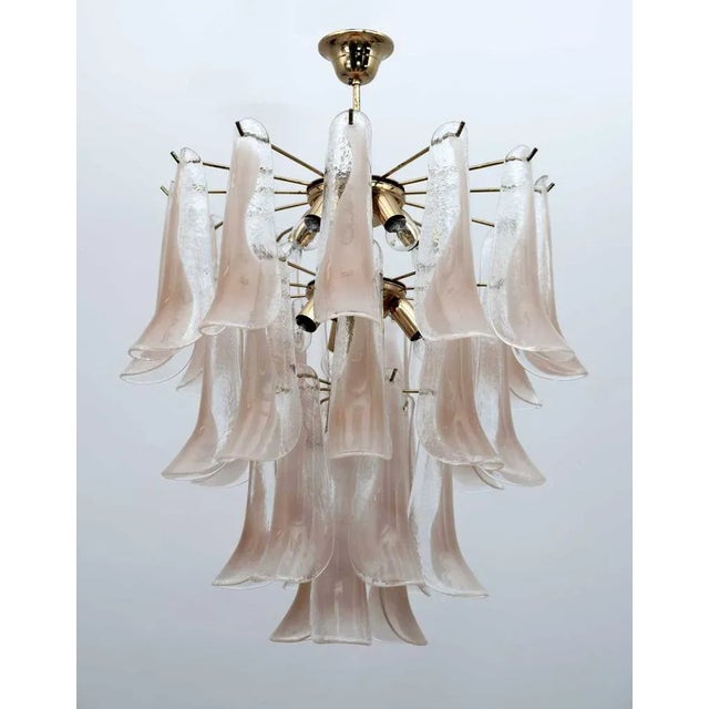 Mid-Century Modern Murano Glass Chandelier with Petals from Mazzega, Italy, 1970s For Sale - Image 6 of 6