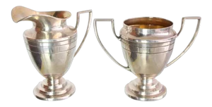 Early 20th Century Vintage Woodside Sterling Sugar and Creamer- A Pair