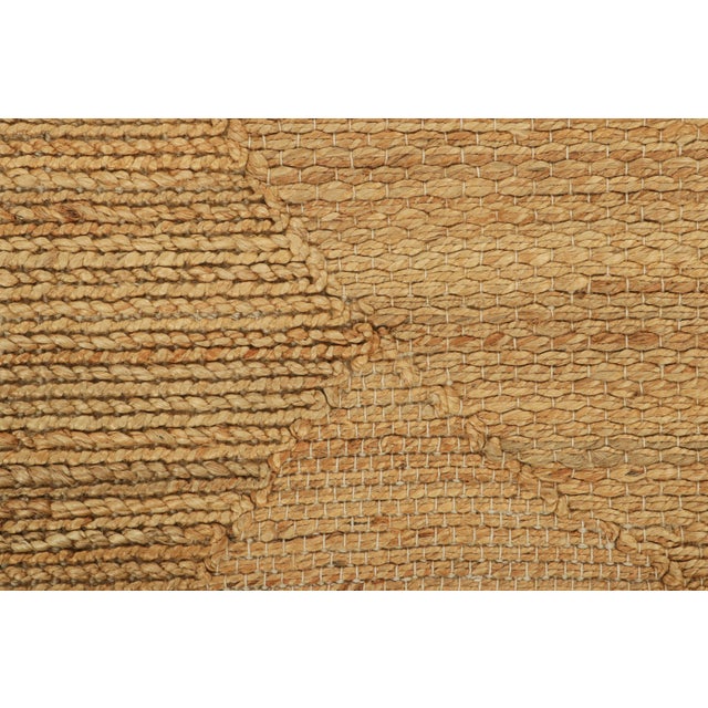 Contemporary Rug & Kilim’s Abstract Flatweave in Beige-Brown With Geometric Patterns For Sale - Image 3 of 7