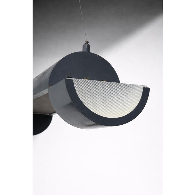 Large Vintage Industrial Italian Metal Pendant Lamp, 1970s For Sale - Image 9 of 14