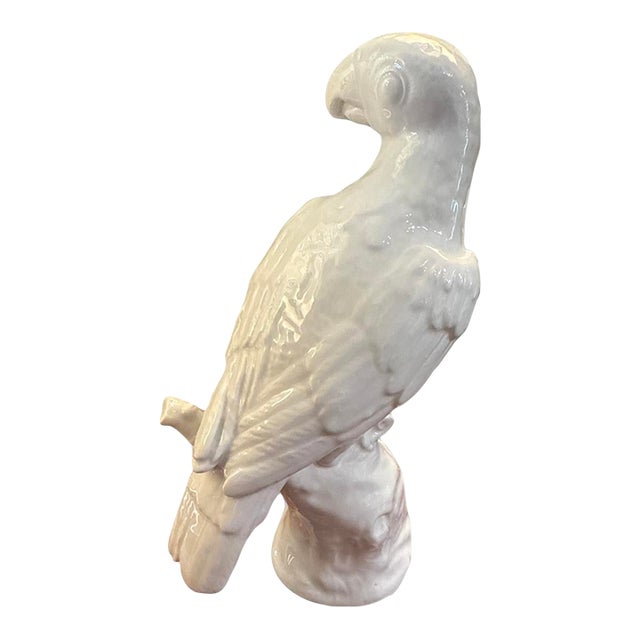 Vintage Decorative Porcelain White Parrot For Sale