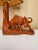 Vintage Hand Carved Wooden Bull With Fiber Glass Spun Diamond Shade. For Sale In Austin - Image 6 of 8
