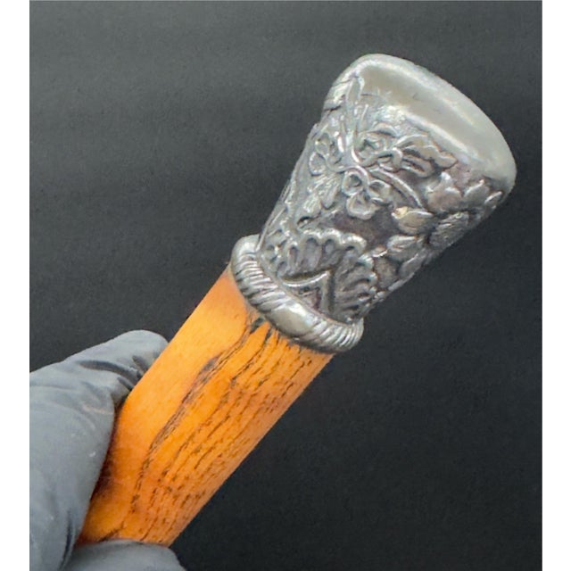 Auburn Antique Victorian Silver Mounted Walking Stick For Sale - Image 8 of 17