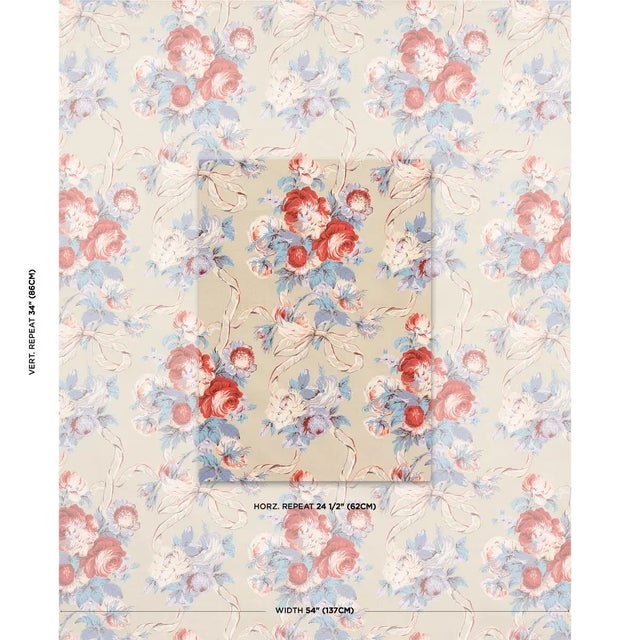 A classic combination of roses and ribbons, Queenie's Floral Chintz was inspired by a 1930s design. Handprinted on a...