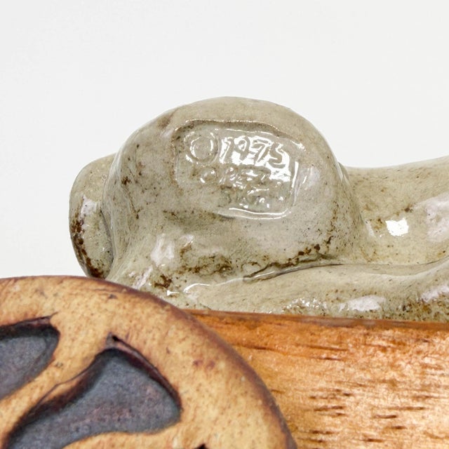 Cream 1975 Stoneware Circus Lion Sculpture by Jon Carlos Lopez For Sale - Image 8 of 11
