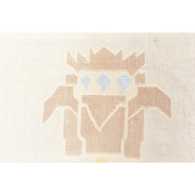 Vintage Indian Dhurrie Rug Doris Leslie Blau Size: 13'10" × 16'6" (421 × 502 cm) Circa: 1940 Age: Vintage Color: Beige,...