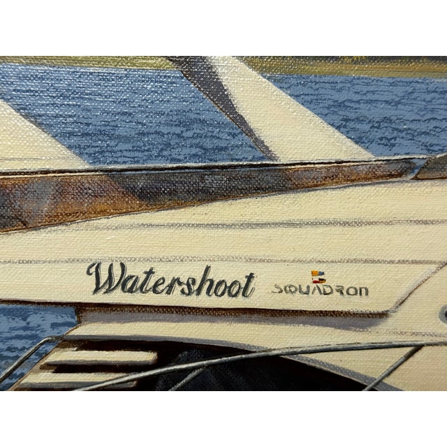 British Nautical Oil Painting Windermere Lake District Ascendancy — Fairline Squadron 50 Yacht Under Cumbrian Skies Signed Edward Hersey Gilt Framed For Sale - Image 11 of 18
