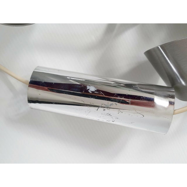 Vintage Space Age Cascade Chandelier with Flowers in Brushed Steel, 1960s-1970s For Sale - Image 6 of 9