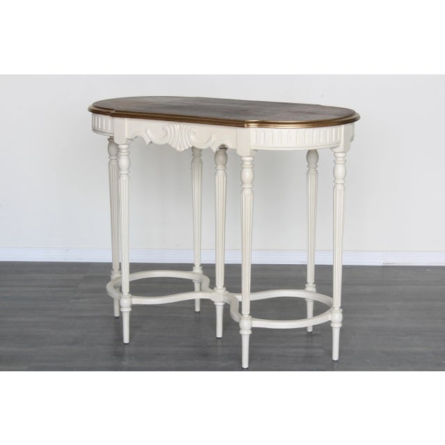 Late 20th Century Late 20th Century Vintage Neoclassical Style Console Table With Walnut Top For Sale - Image 5 of 7