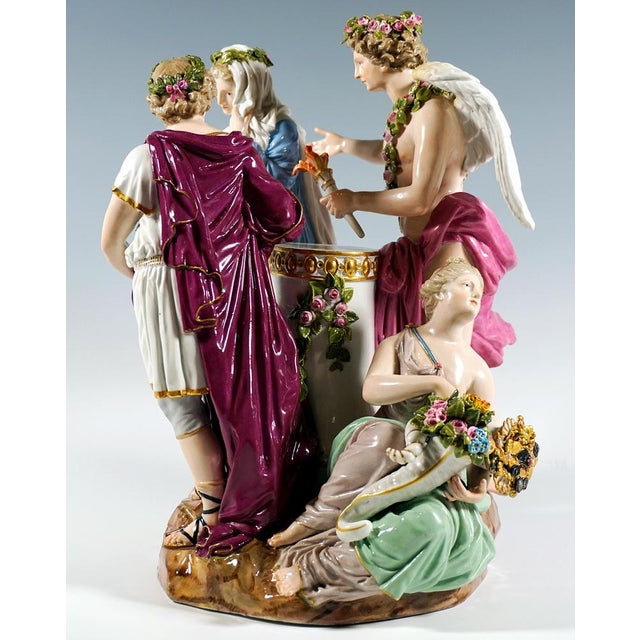 Large Mythological Wedding Group by J. C. Schoenheit for Meissen, 1850s For Sale - Image 3 of 13