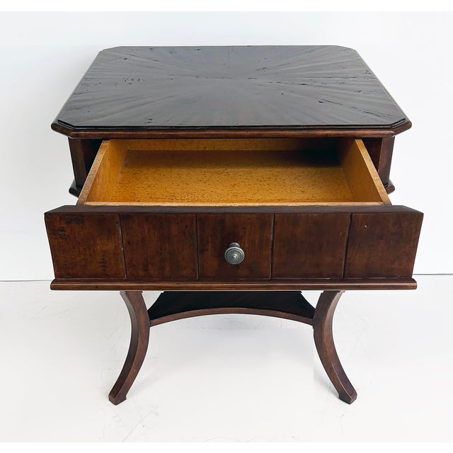 Vintage Wood 2-Tiered Side Table or Nightstand, Cabriole Legs and Single Drawer For Sale - Image 4 of 8