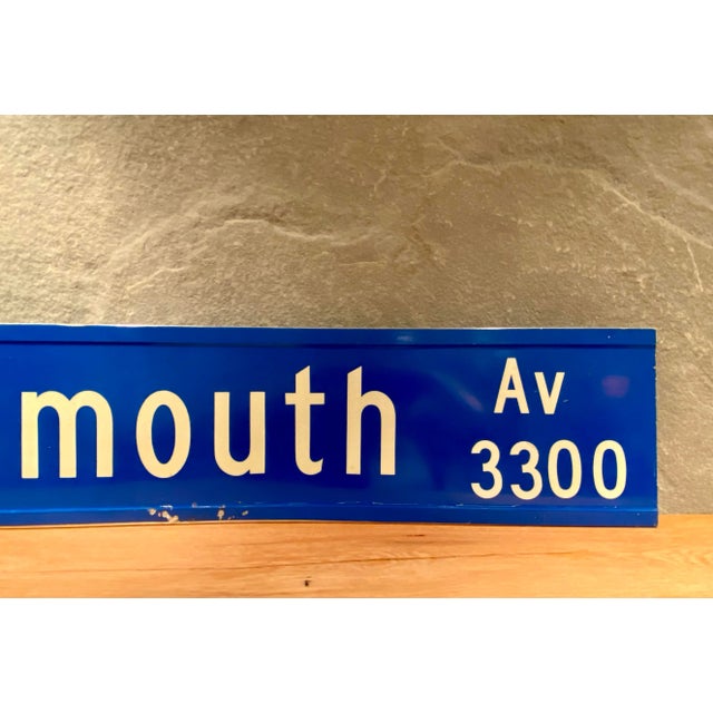 Vintage Original "Dartmouth Ave." Metal Street Sign For Sale - Image 9 of 11