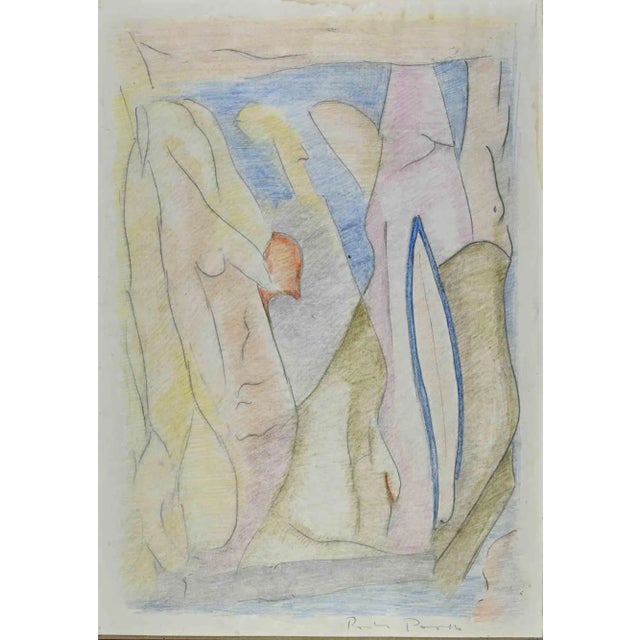 Contemporary Paolo Pasotto, Abstract Composition, Mixed Media, 1986 For Sale - Image 3 of 3