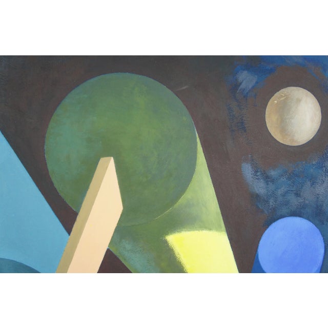 Contemporary 1984 Abstract Modern Shapes Oil Painting, "Honeymoon" by Frank Struthers For Sale - Image 3 of 10