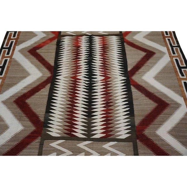 1930s Camel Field Antique Native American Tribal Geometric Flat Weave Kilim Rug For Sale In New York - Image 6 of 10