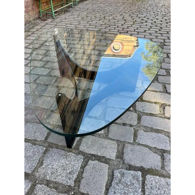 Black Wood Frame and Glass Coffee Table For Sale - Image 6 of 11