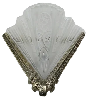 Vintage Art Deco Etched Glass & Nickel-Plated Wall Lights from Frontisi, Set of 2