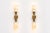 Metal Brass Double Wall Sconce With Natural Alabaster Shades, Contemporary Double Wall Sconce, Natural Stone Lighting for Bedroom & Hallway For Sale - Image 7 of 9