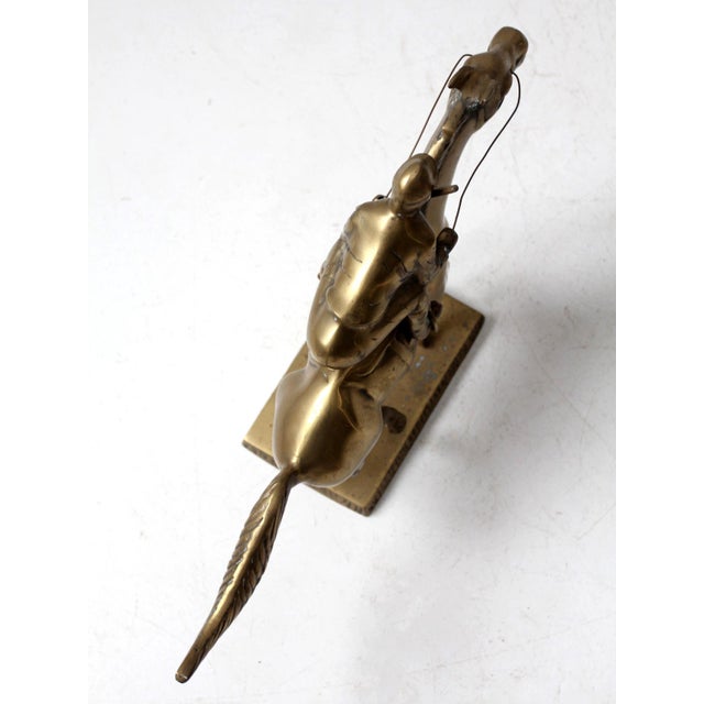 Brass Vintage Brass Horse and Jockey Sculpture For Sale - Image 8 of 12