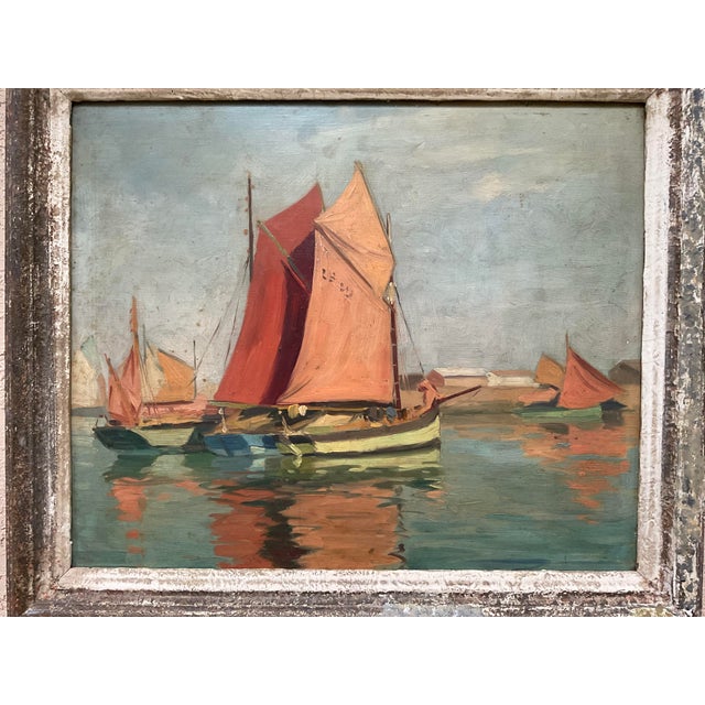 Early 20th Century French Impressionist Harbor Painting / Lucien Lefebvre\-Foine For Sale - Image 9 of 17