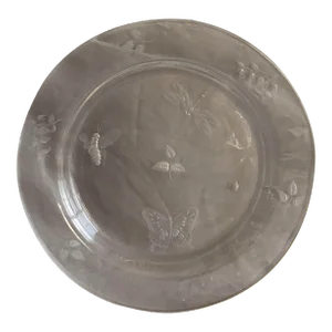1930s Verlys Art Glass Decorative Plate With Insects