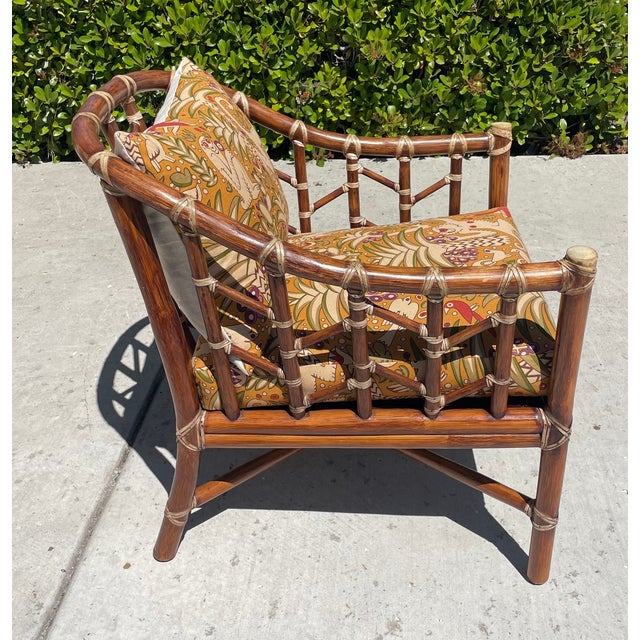 Late 20th Century Authentic McGuire Lounge Chair, New Lee Jofa Cushions For Sale - Image 5 of 17