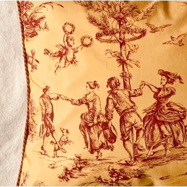 Bespoke French Classic Country House Style Throw Pillow - "Printemps" Toile De Jouy For Sale - Image 9 of 11