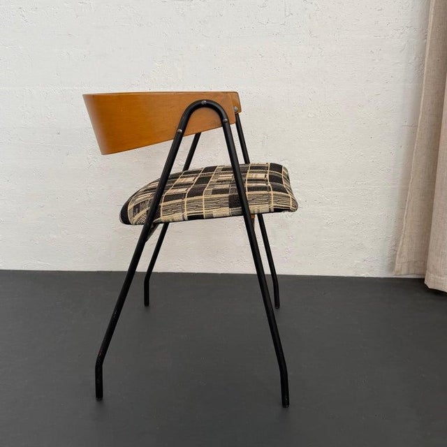 Wood 1960s Mid-Century Modern Wrought Iron Bentwood Compass Chair For Sale - Image 7 of 7