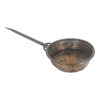 Antique Copper and Iron Pan for Decorating French Style Country Kitchen Primitive Hand Forged For Sale