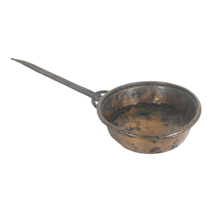 Antique Copper and Iron Pan for Decorating French Style Country Kitchen Primitive Hand Forged