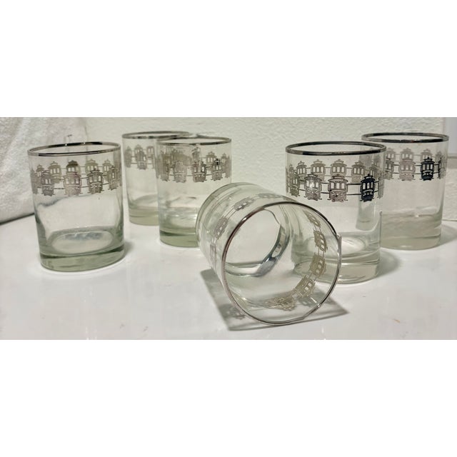 Metal Mid 20th Century Mid-Century Modern San Francisco Cable Car Lowball Glasses - Set of 6 For Sale - Image 7 of 7