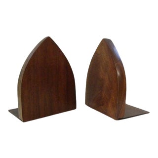 Vintage Mid-Century Teak Bookends- a Pair For Sale
