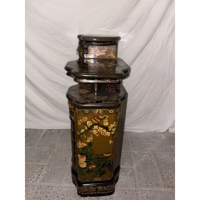Chinese Lacquered Wood Cabinet, 1920 For Sale - Image 4 of 16