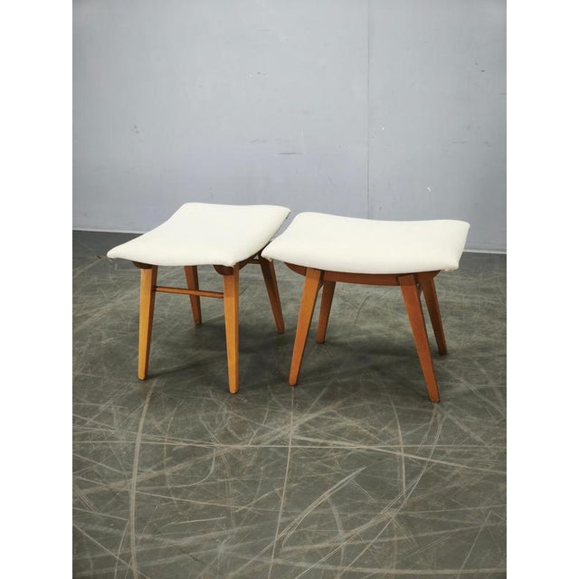 Wood Beech Wood Stools by Závod Malacky, Czechoslovakia, 1970s, Set of 2 For Sale - Image 7 of 12