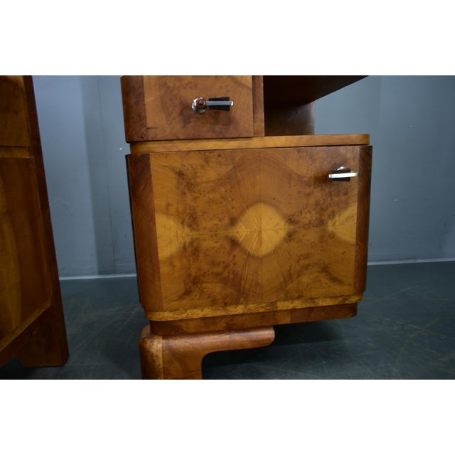 Brown Art Deco Bedside Tables, Czechoslovakia, 1934s, Set of 2 For Sale - Image 8 of 18