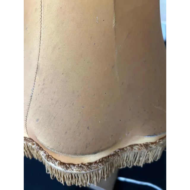 Metal Large Crystal and Brass Table Lamp, 1950s For Sale - Image 7 of 9