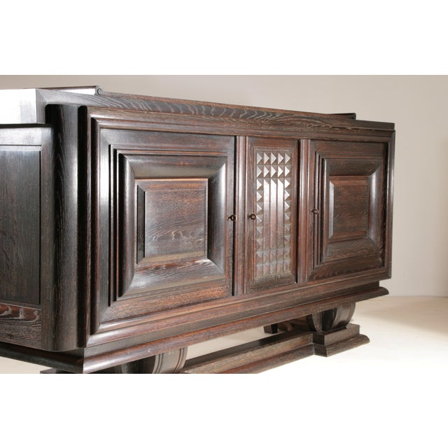 Art Deco Oak Sideboard in the style of Charles Dudouyt, France, 1930s For Sale - Image 12 of 16