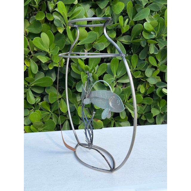 Vintage 1994 Metal Fish Bowl Sculpture, Signed For Sale - Image 11 of 11